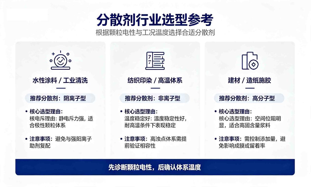 涂料分散剂、纺织印染分散剂、建材分散剂三大行业选型指南