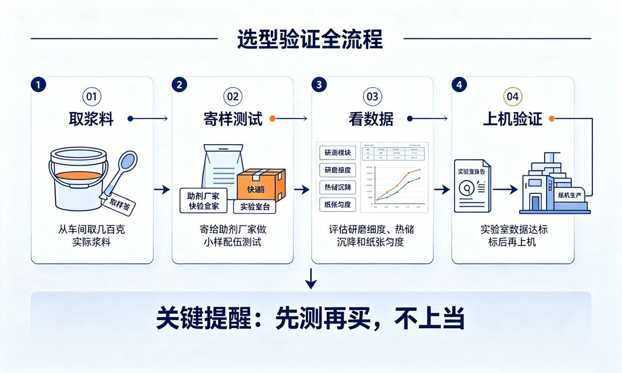 制浆造纸分散剂选型适配验证四步流程