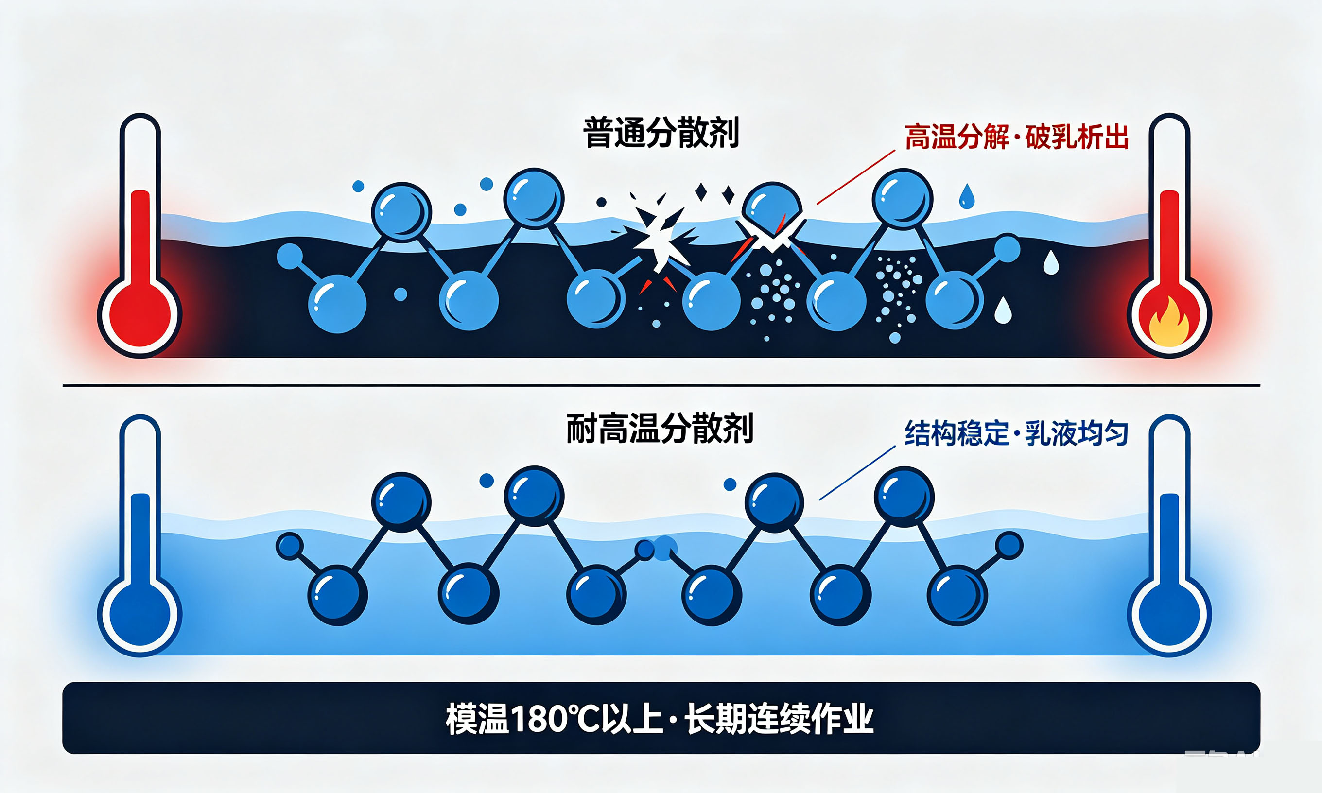 脱模剂用分散剂高温稳定性对比:普通与耐高温方案差异