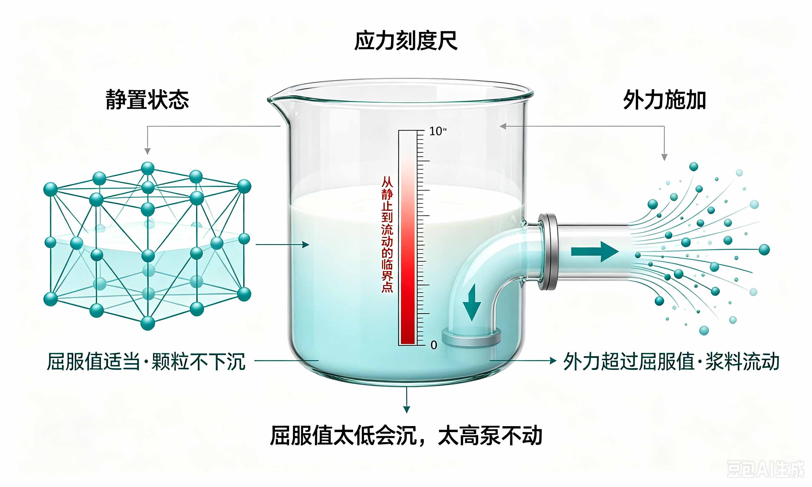 悬浮剂分散剂屈服值调控示意