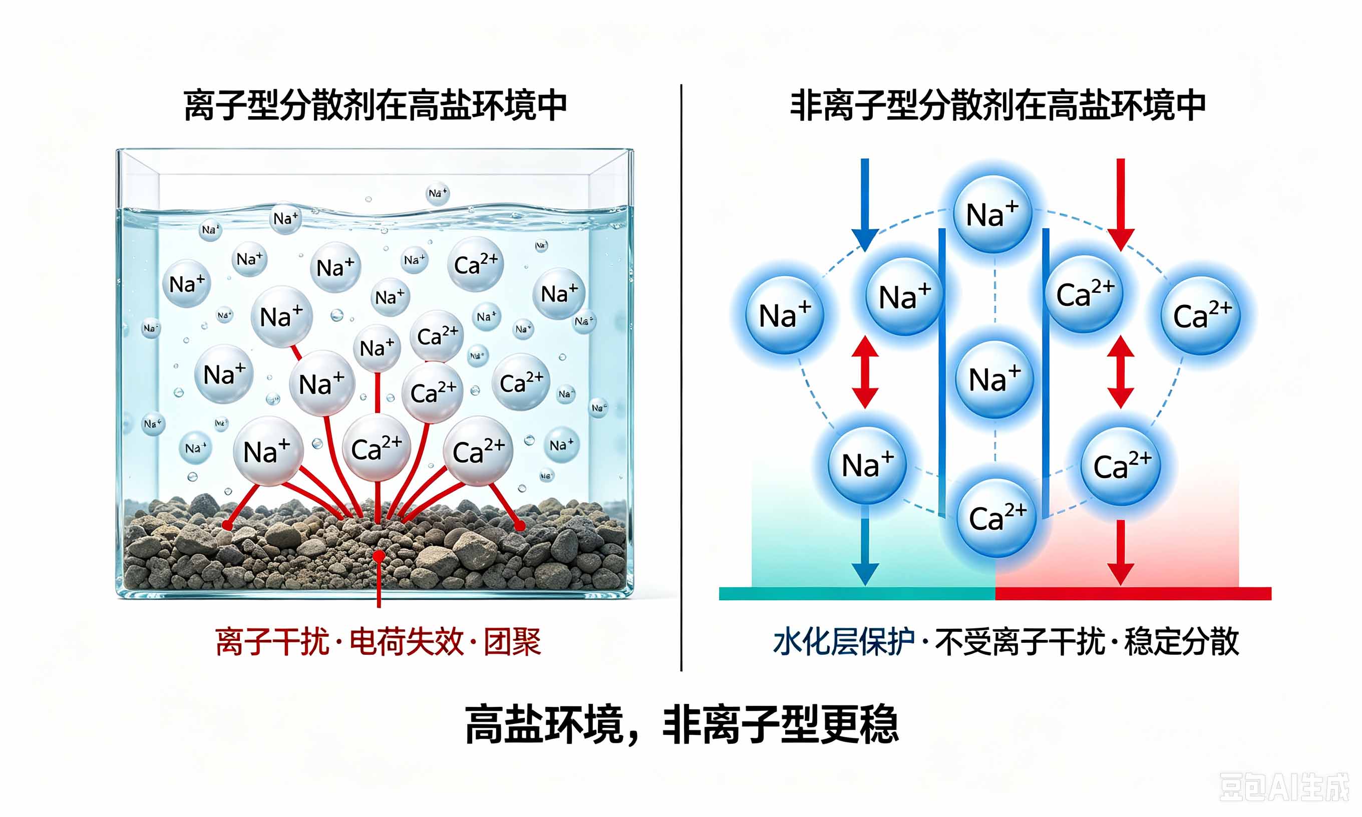 非离子型分散剂高盐环境稳定性对比