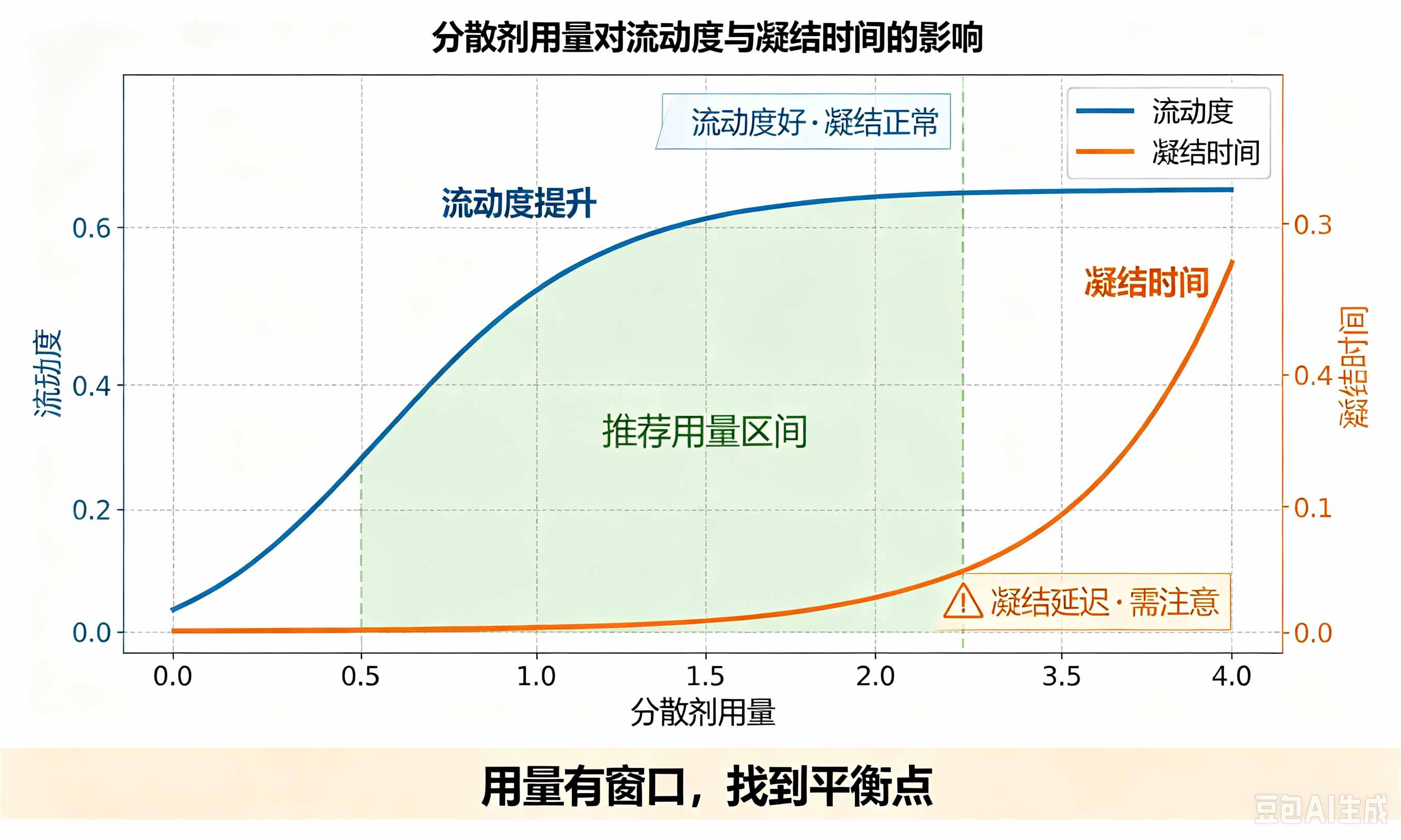 自流平分散剂用量与流动度凝结关系