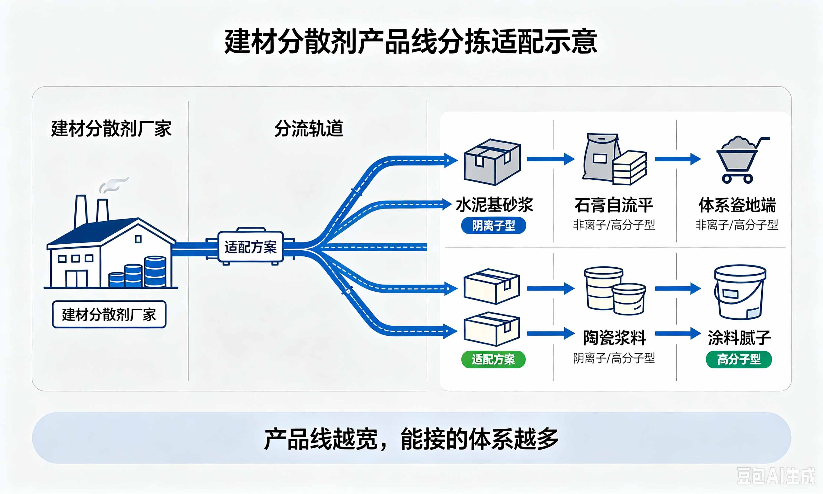 建材分散剂厂家多体系适配示意