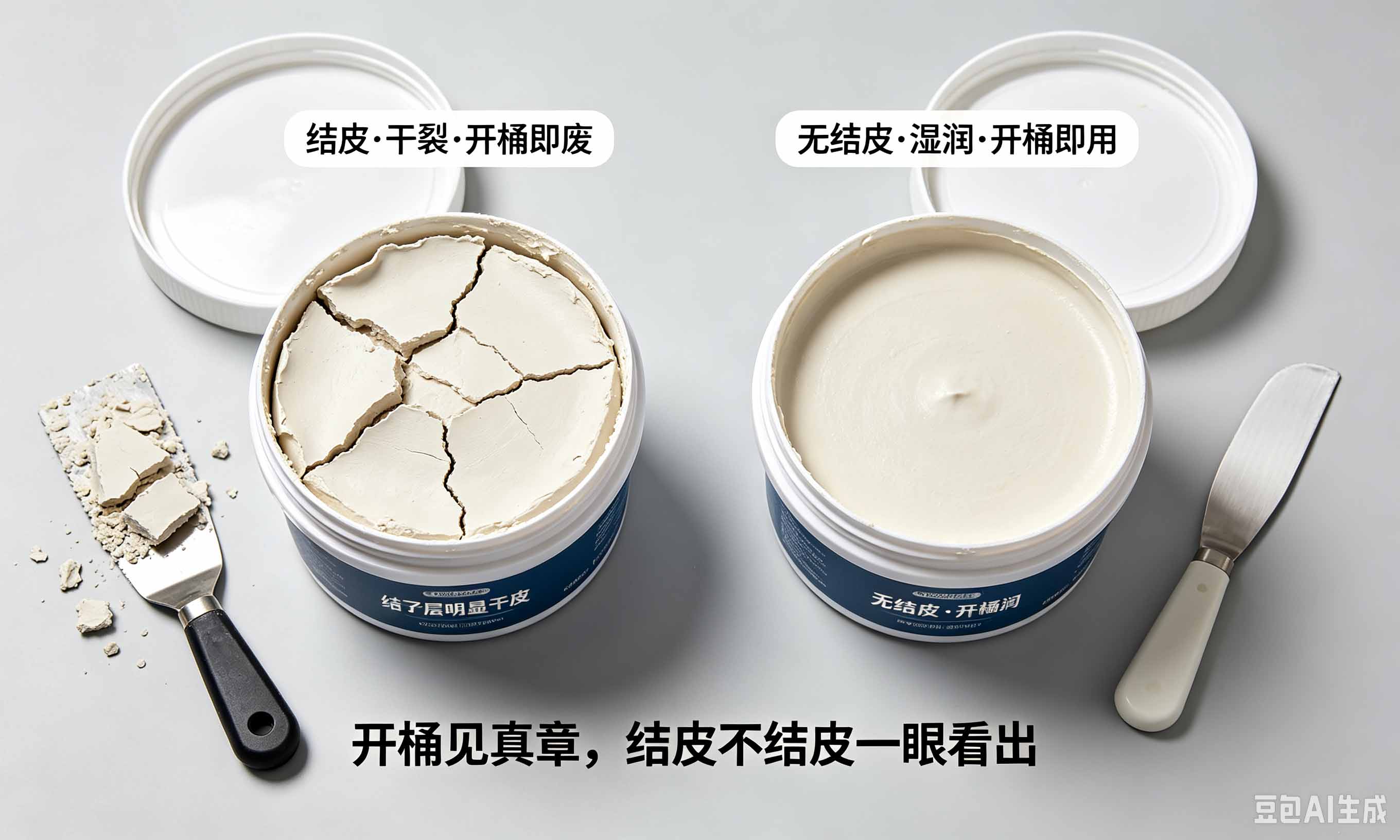 腻子膏分散剂防结皮效果对比