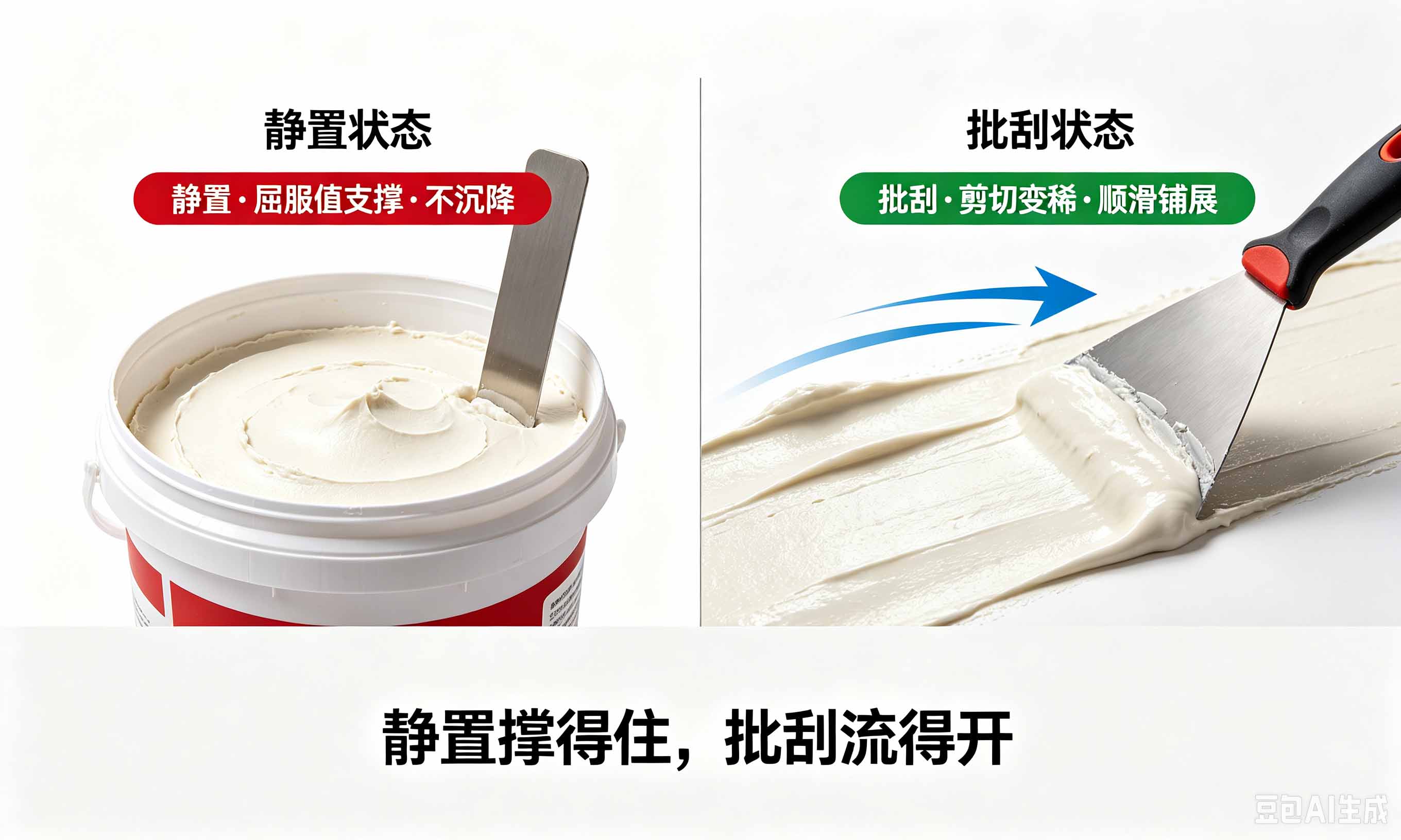 腻子膏分散剂屈服值与剪切变稀