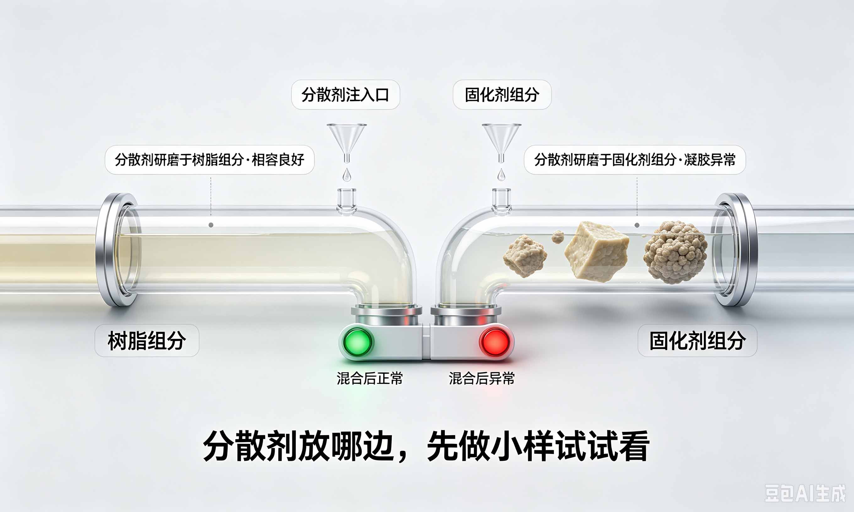 环氧树脂分散剂双组分相容性示意