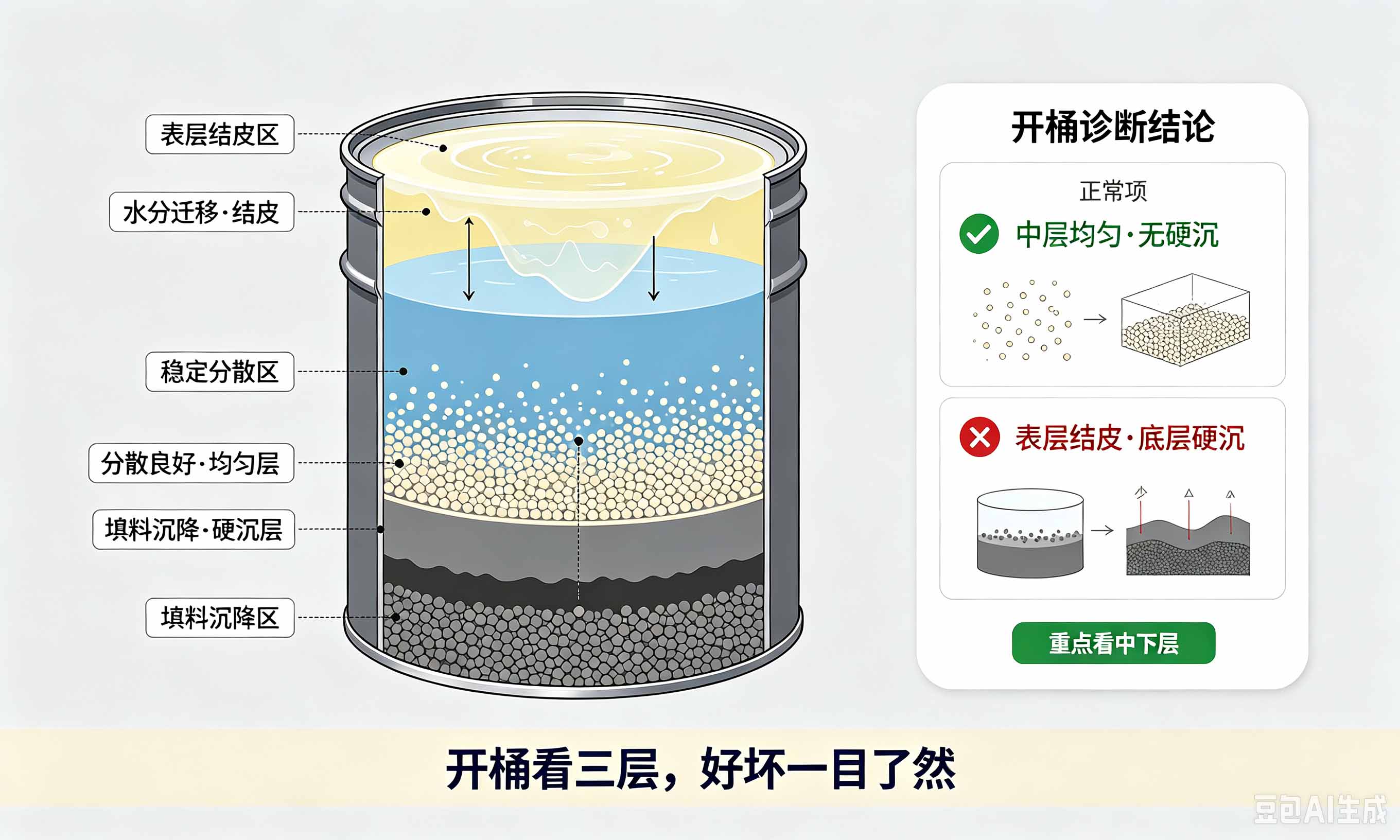 水性胶黏分散剂储存桶剖面诊断