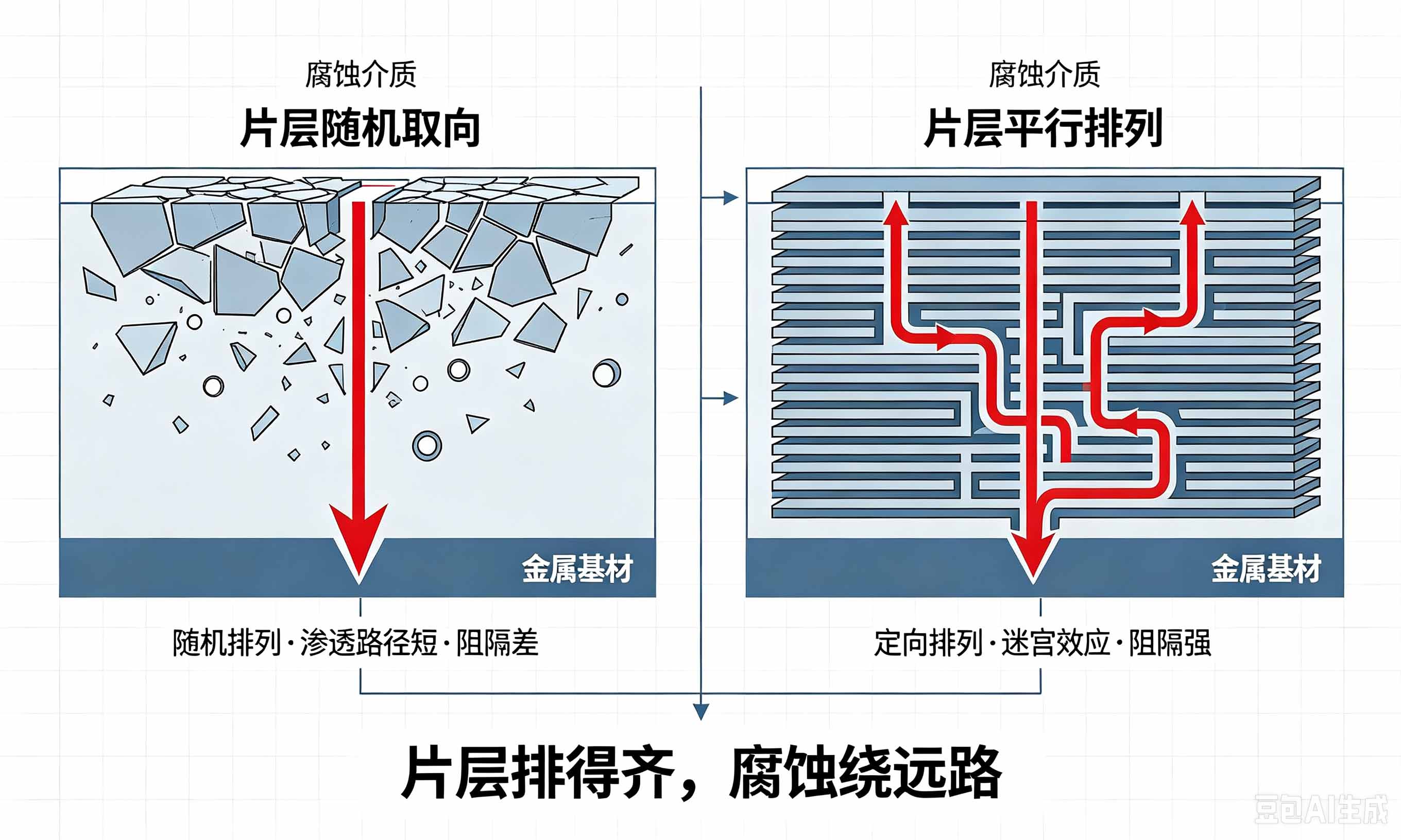 石墨烯分散剂片层定向排列迷宫效应