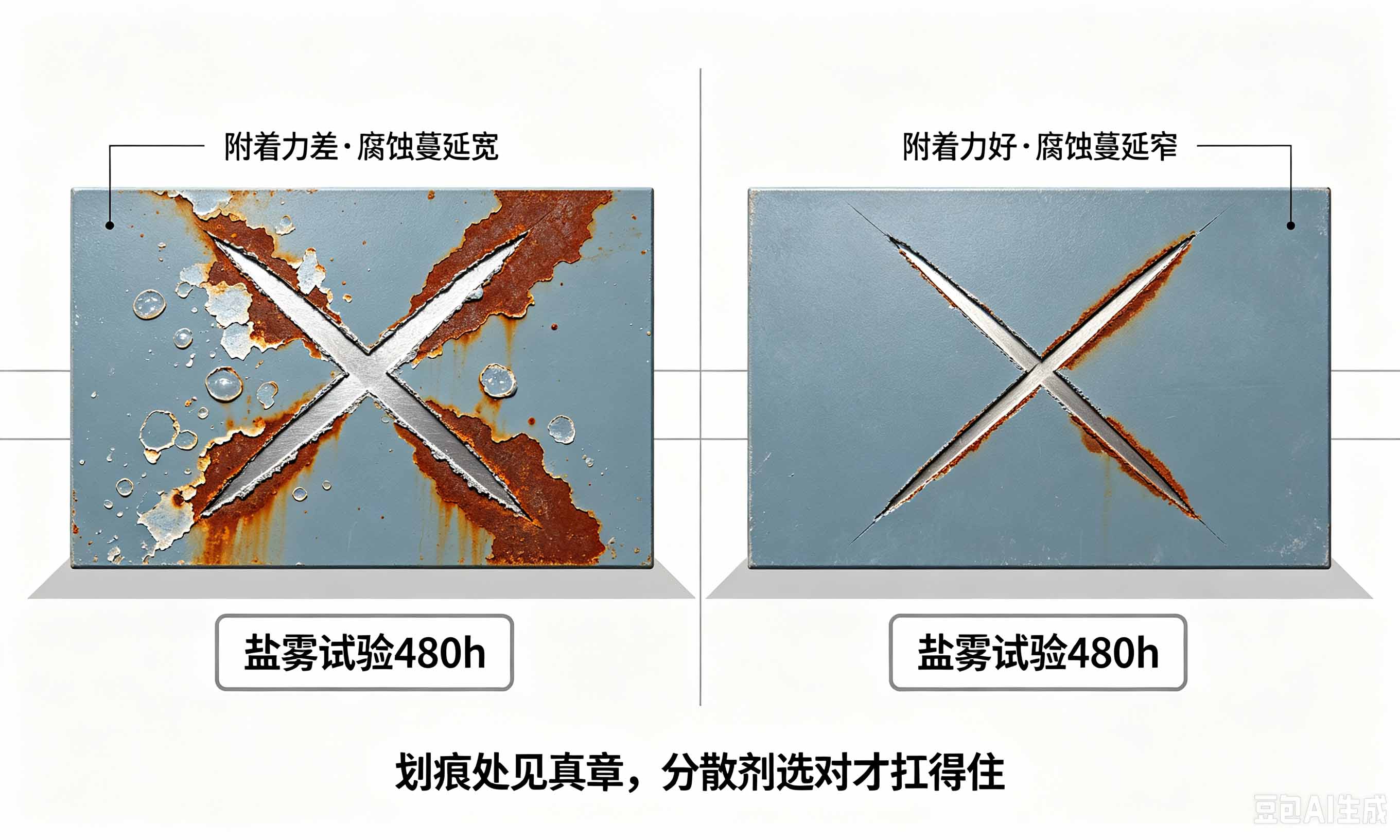 石墨烯分散剂盐雾试验腐蚀蔓延