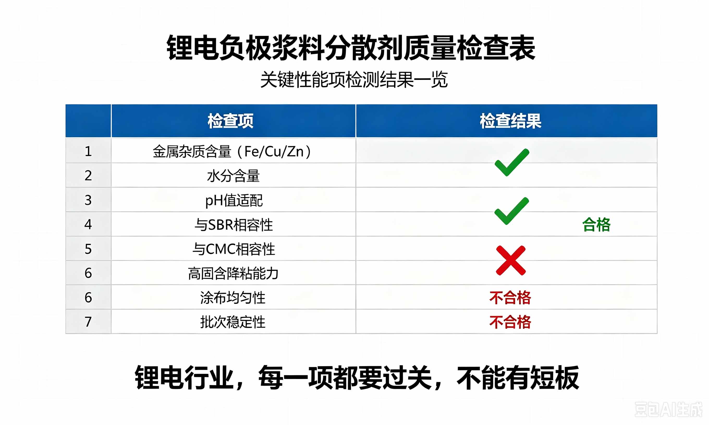 石墨分散剂锂电质量检查表