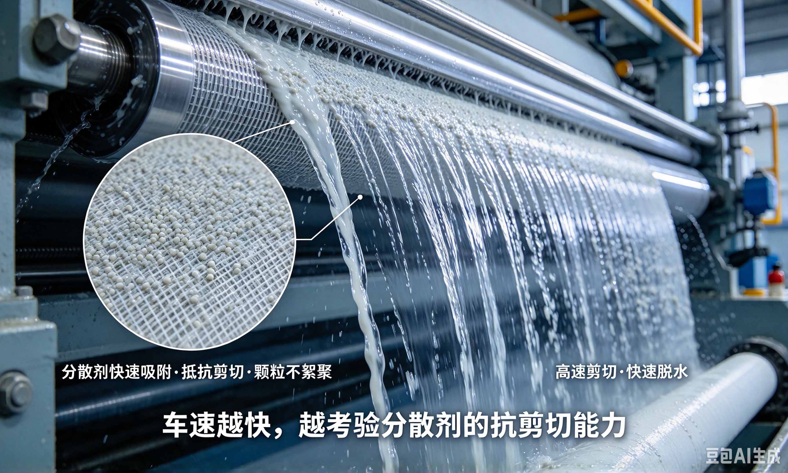 高速纸机分散剂抗剪切示意