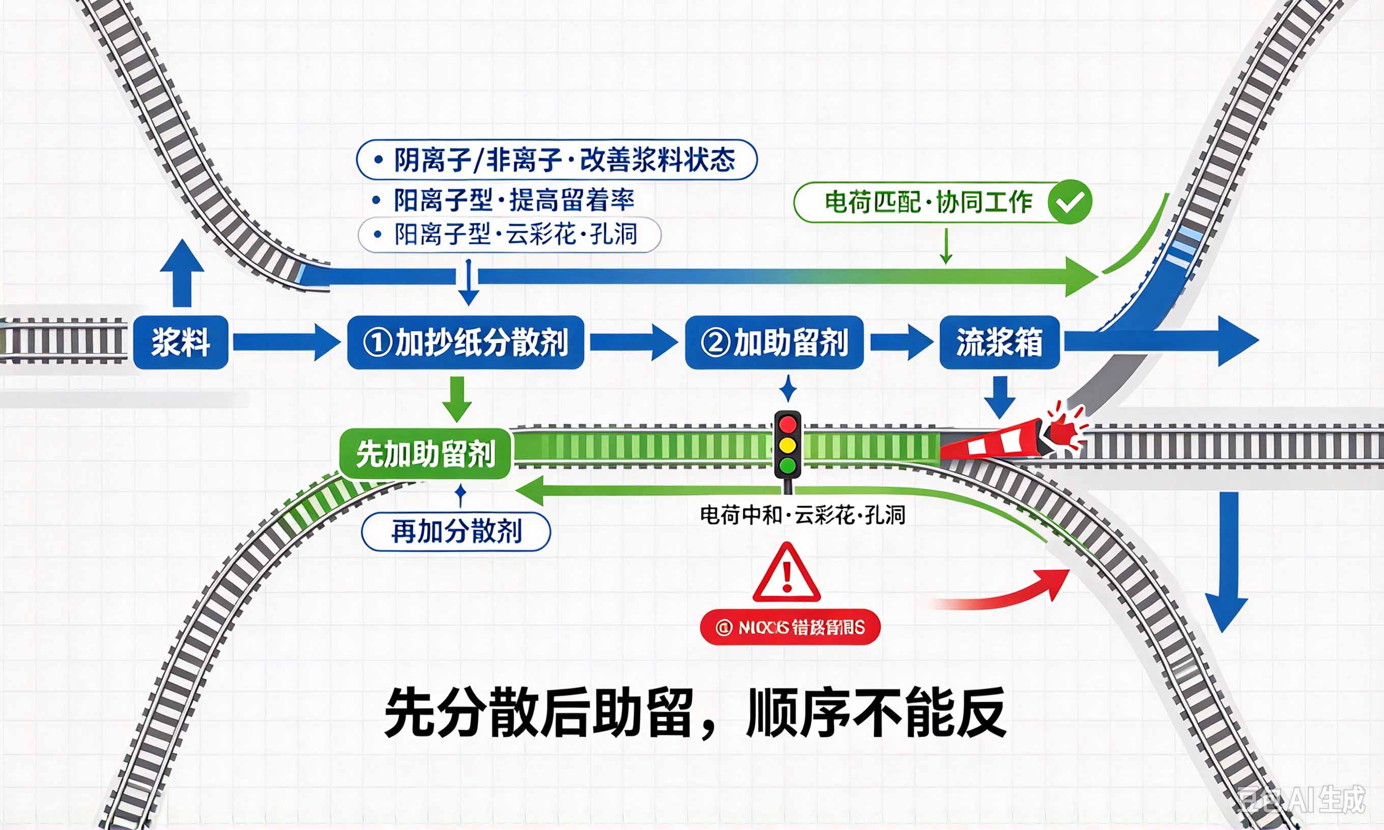 抄纸分散剂湿部添加顺序示意