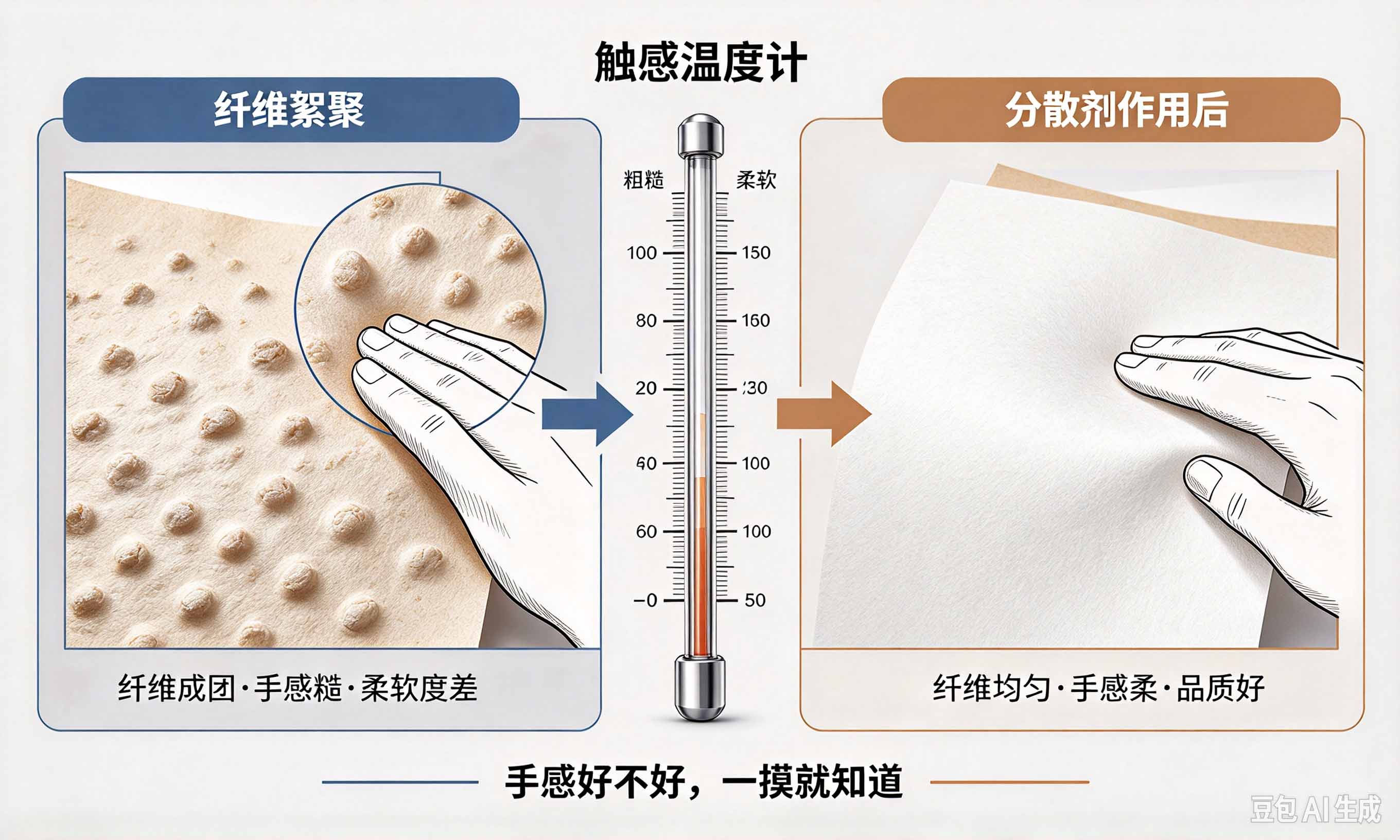 卫生纸分散剂手感柔软度对比