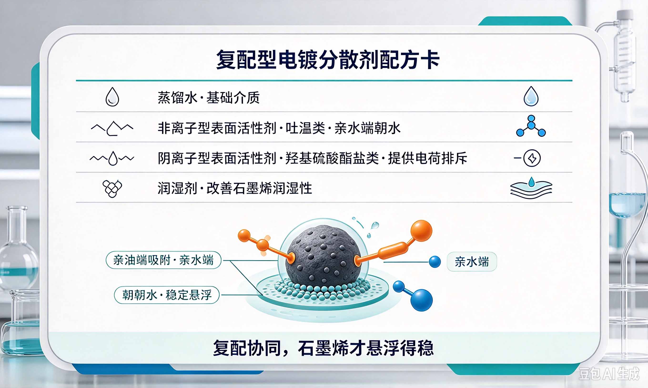 电镀分散剂复配配方协同示意