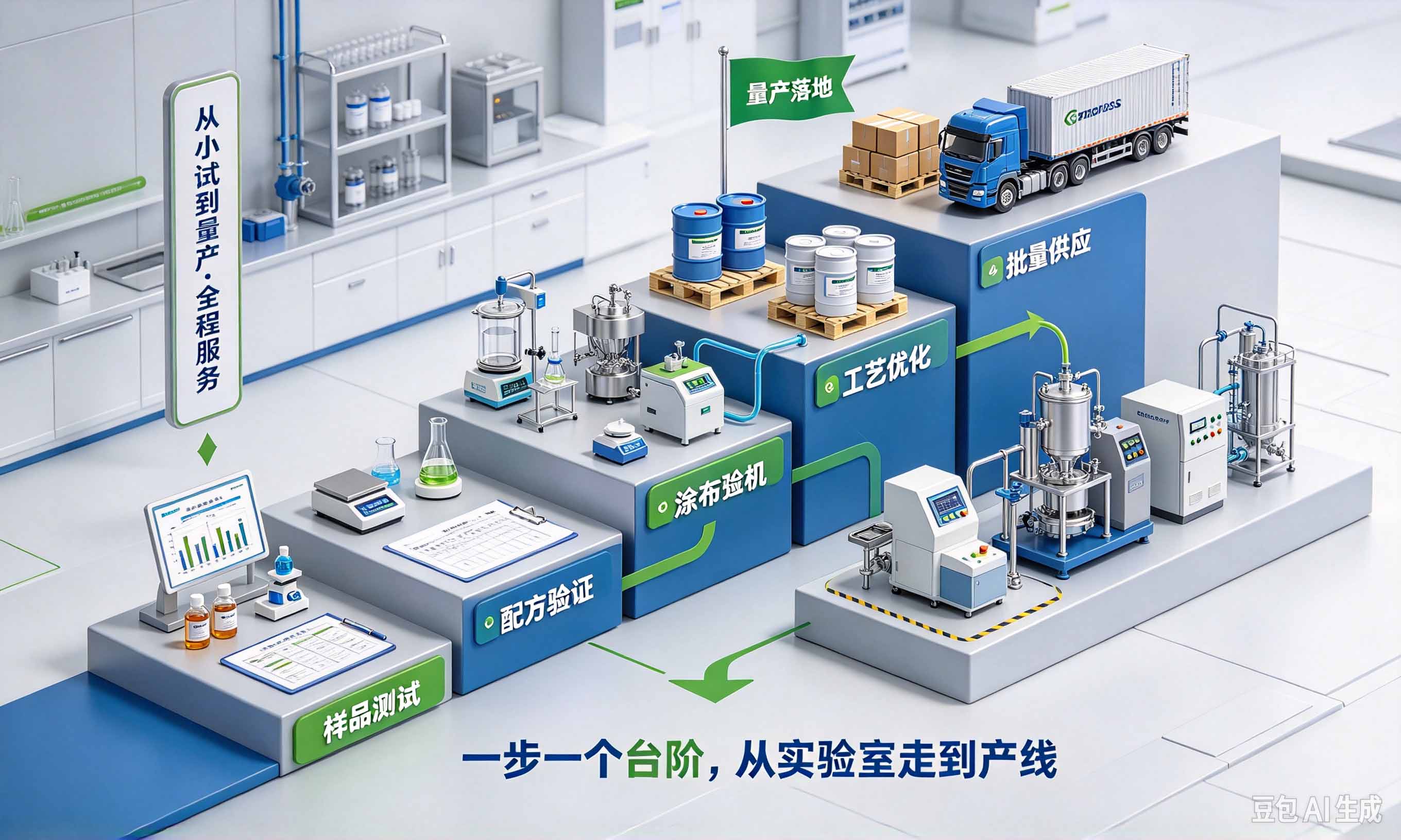 电池分散剂小试到量产服务路径