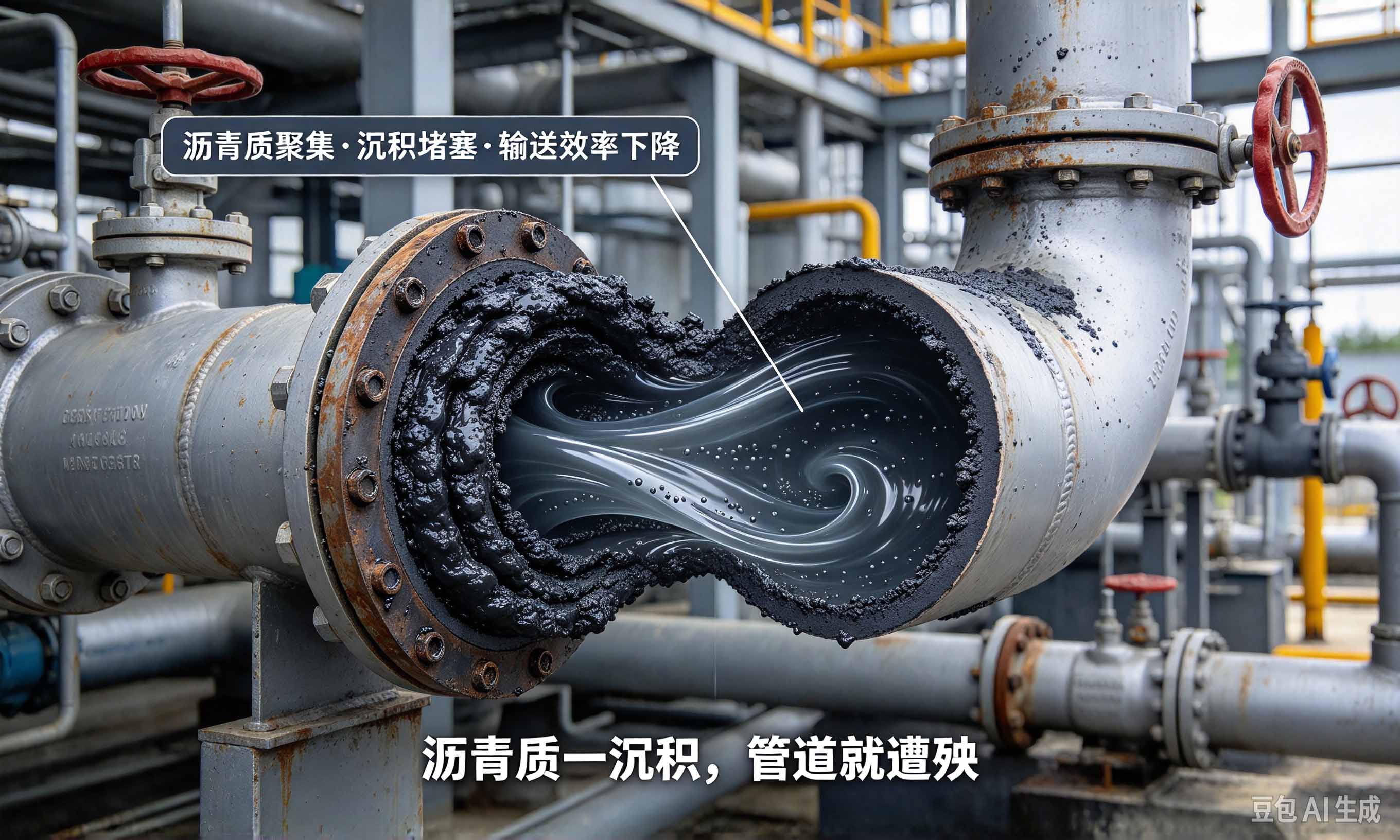 石油分散剂沥青质沉积示意