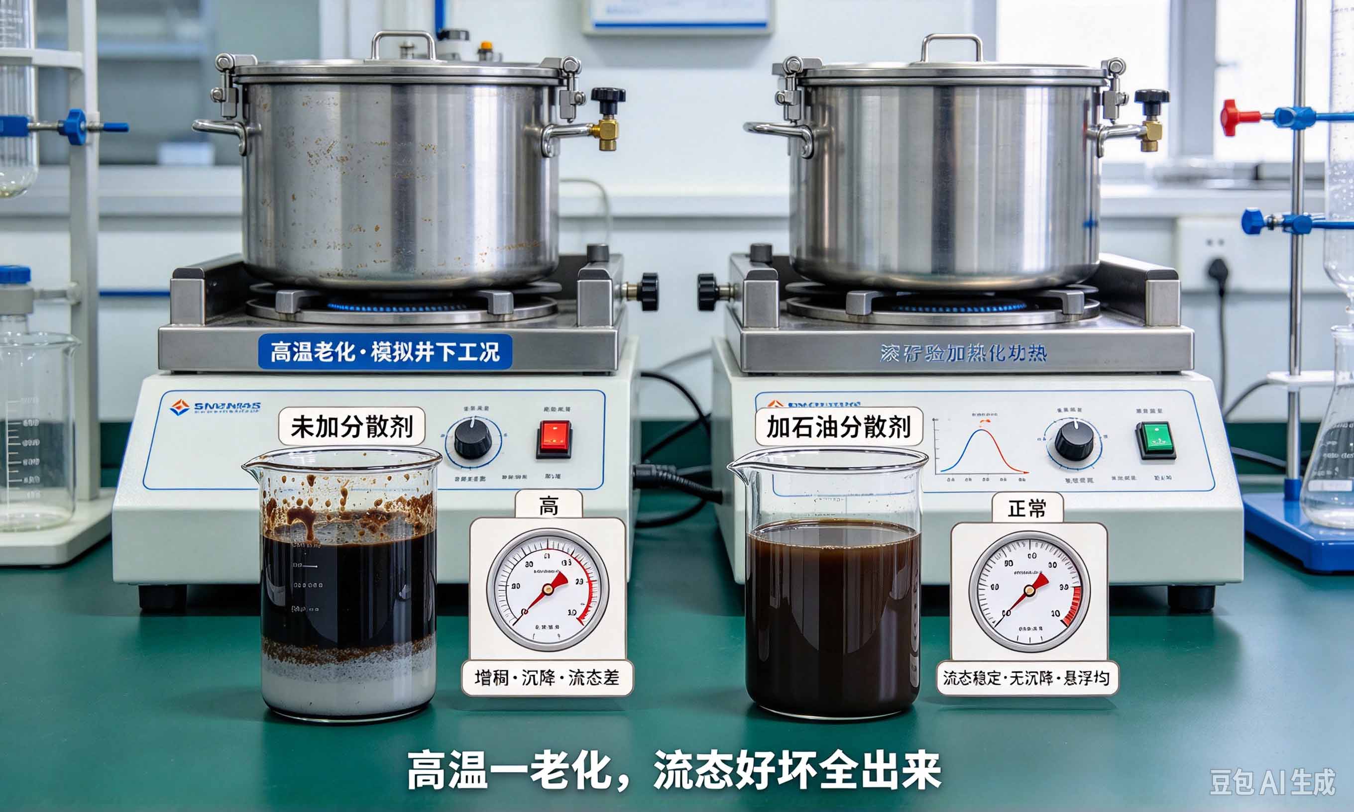 石油分散剂高温老化流态对比