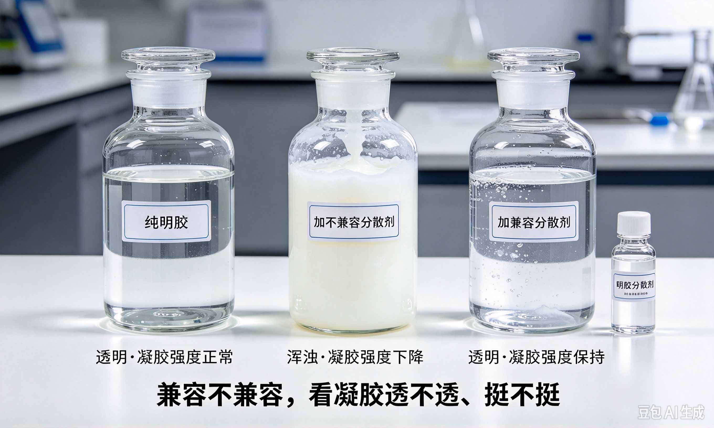 明胶分散剂凝胶强度兼容性对比