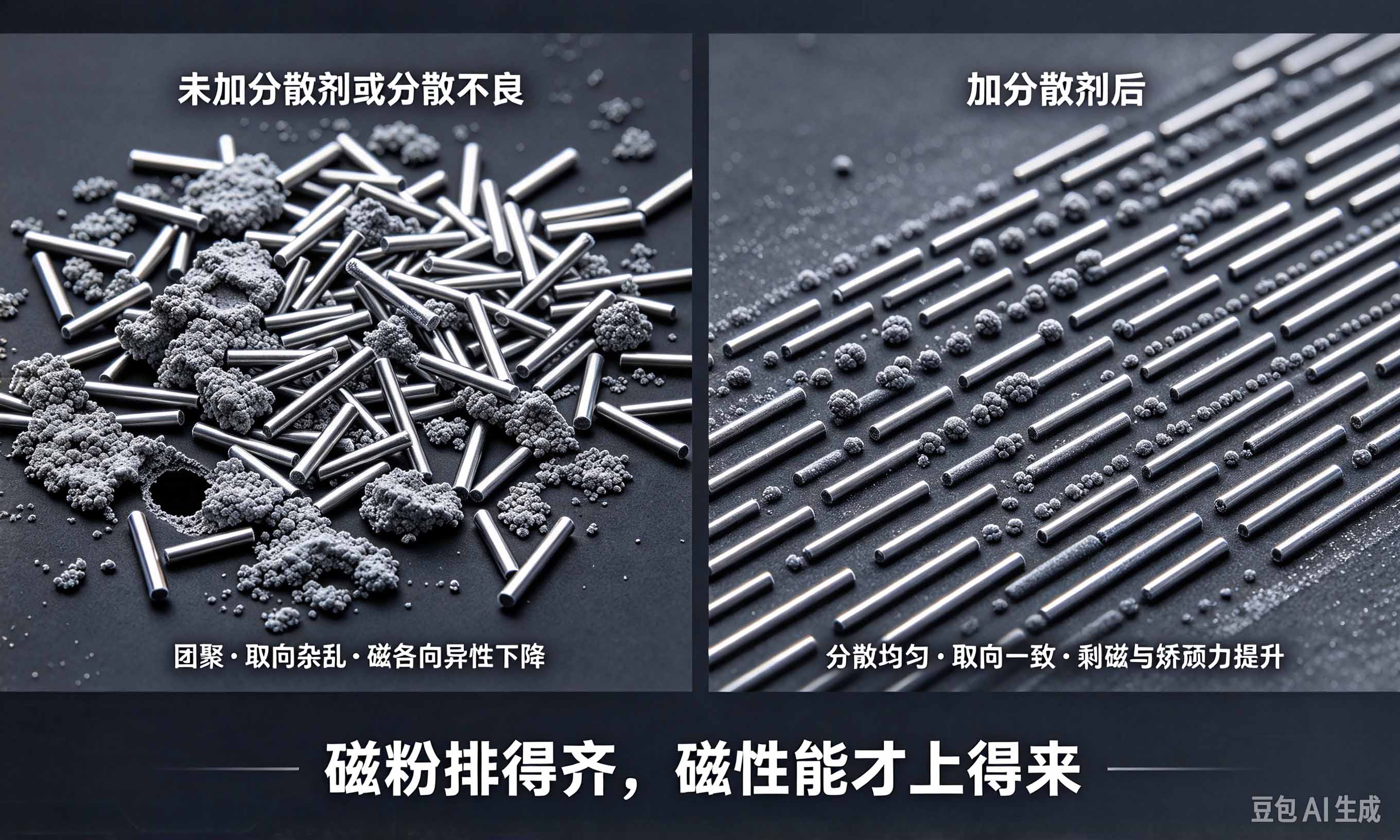 磁性合金粉末分散剂磁粉取向对比