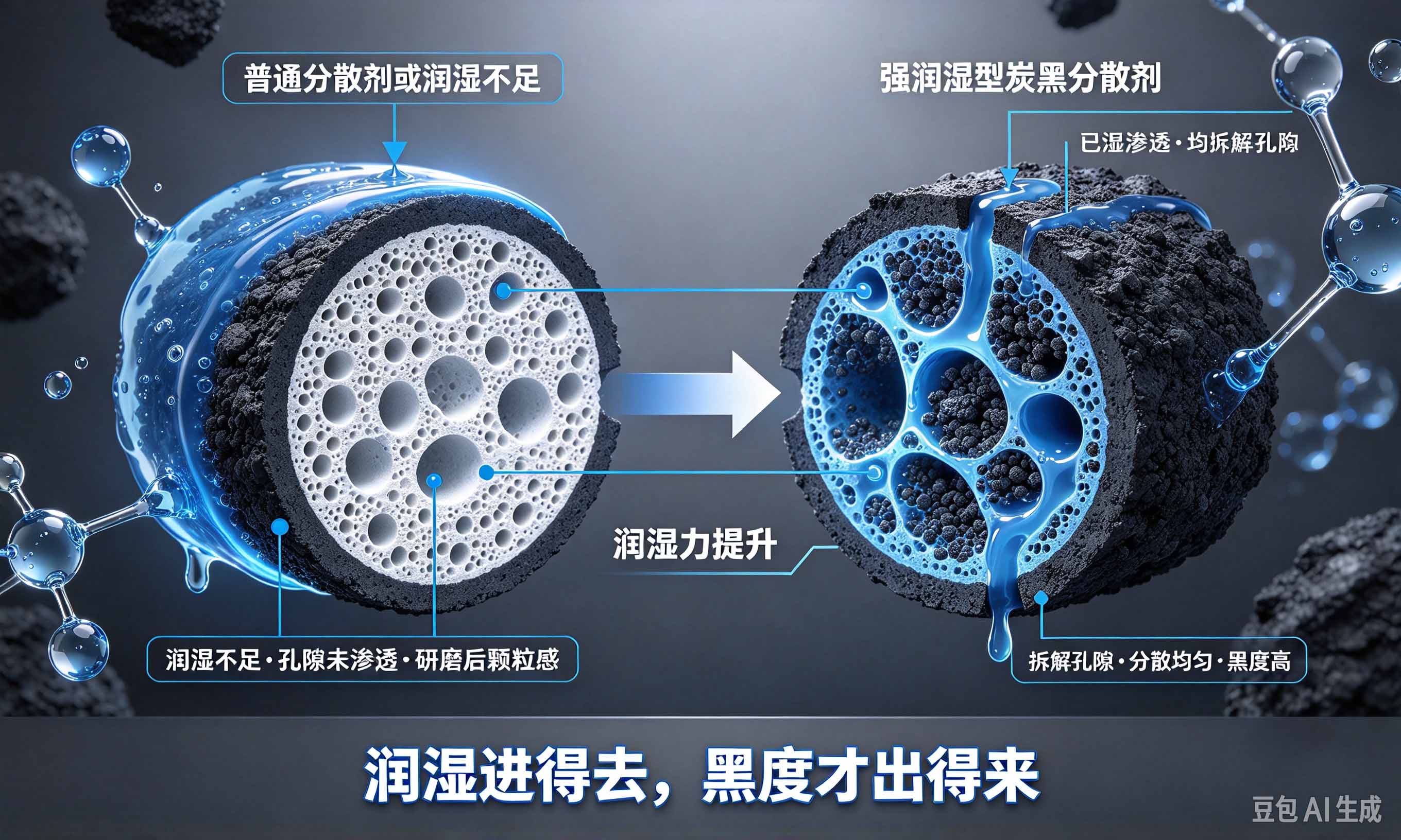 炭黑分散剂孔隙润湿渗透剖面