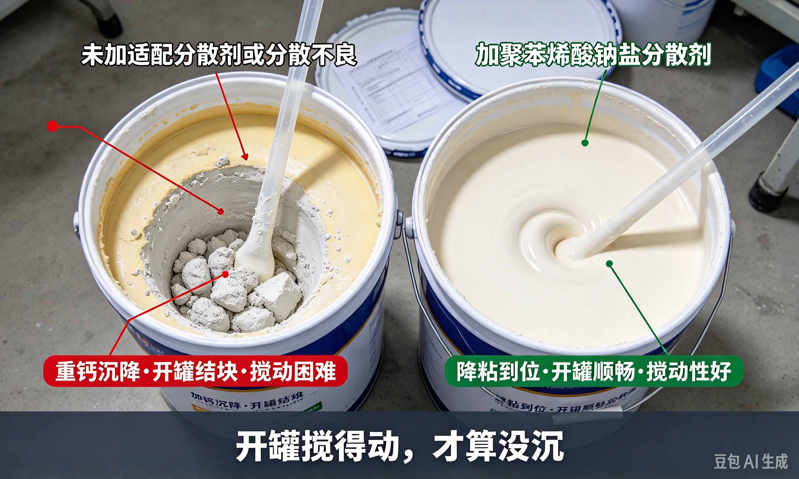 聚苯烯酸钠盐分散剂重钙开罐性对比