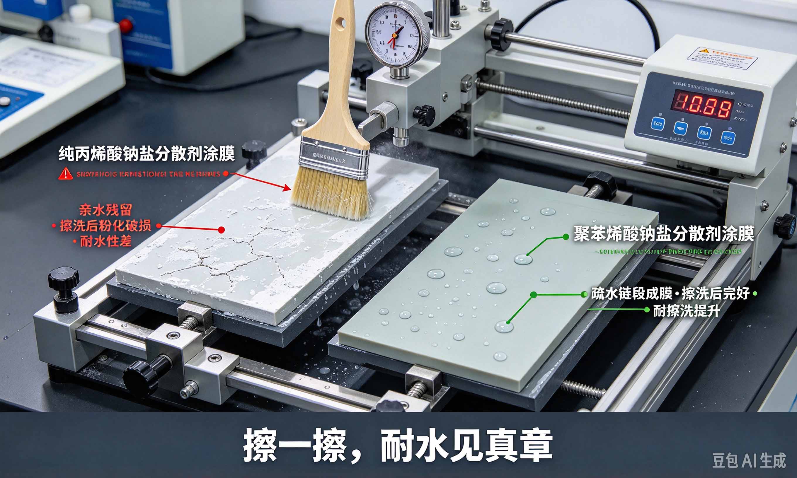 聚苯烯酸钠盐分散剂耐擦洗对比