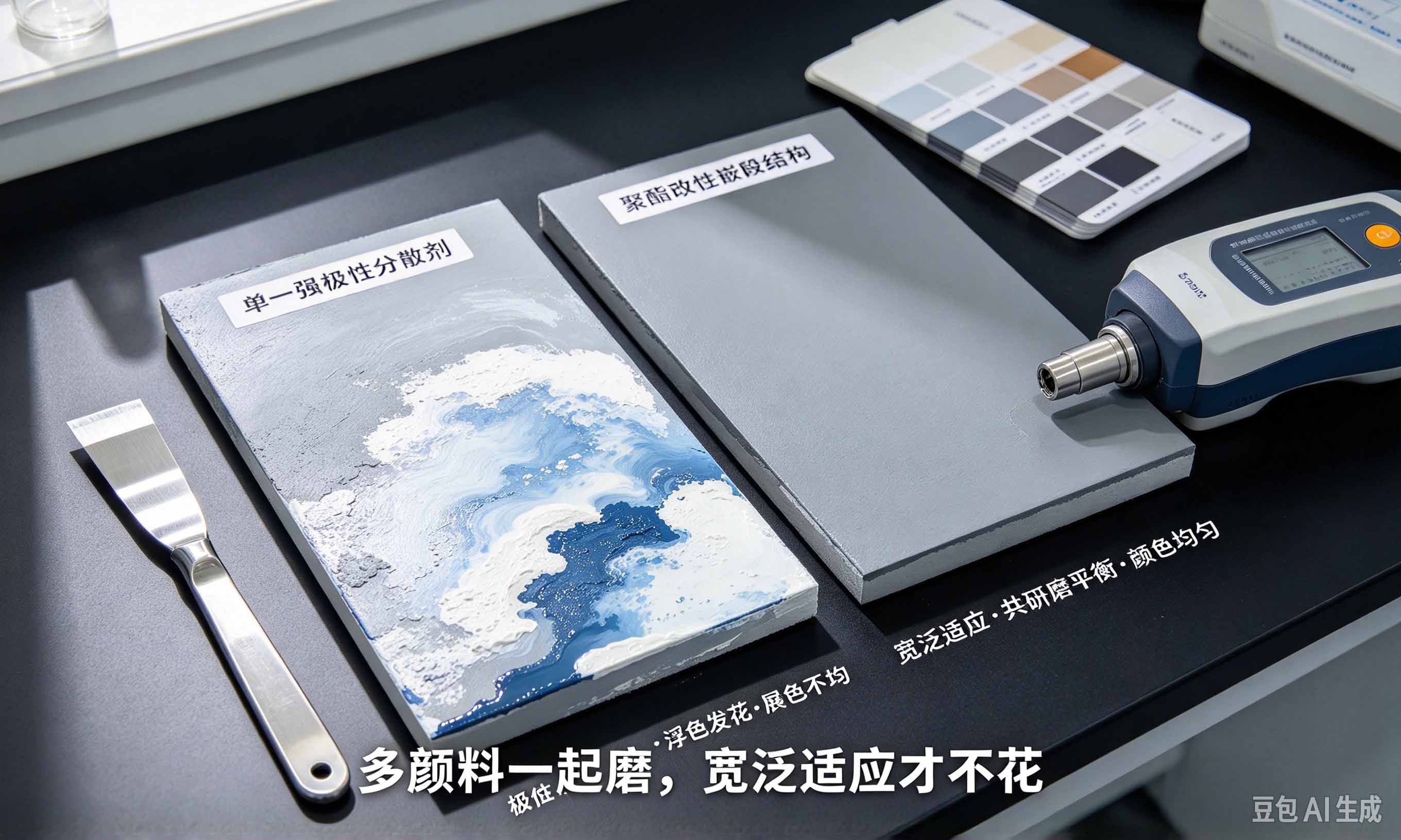 聚酯改性丙烯酸酯分散剂展色对比