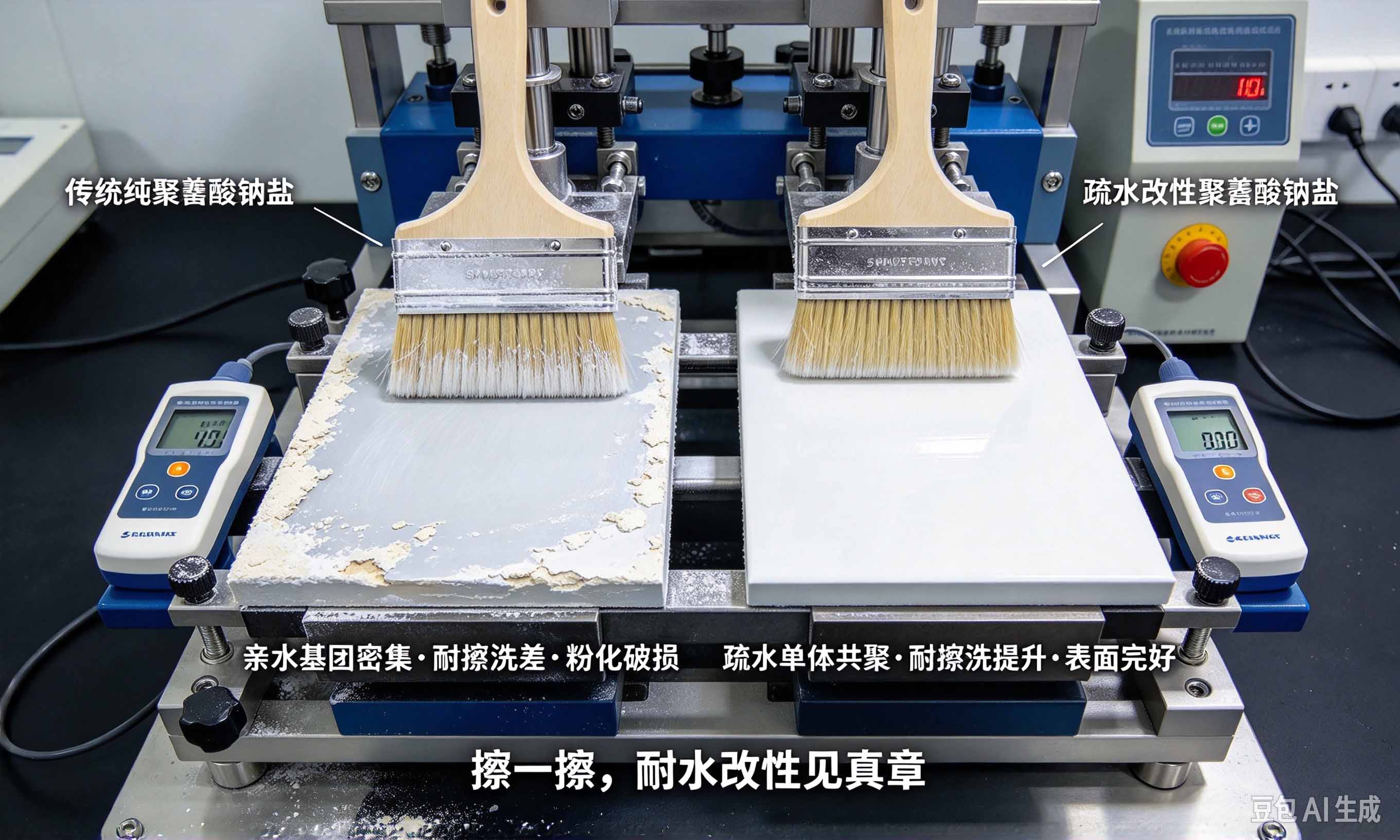 聚羧酸钠盐分散剂耐擦洗改性对比