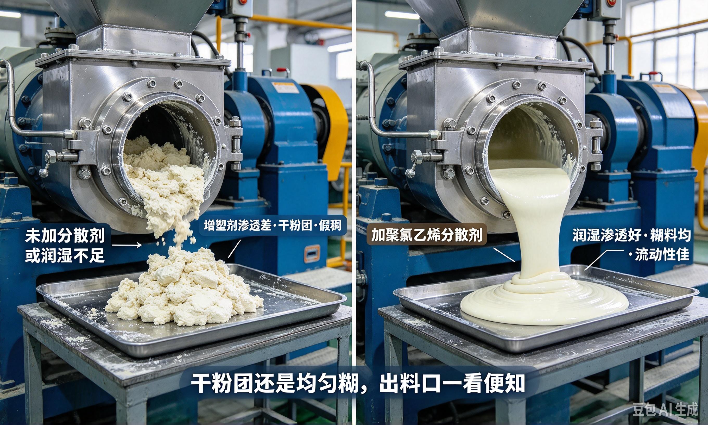 聚氯乙烯分散剂糊料干粉团对比