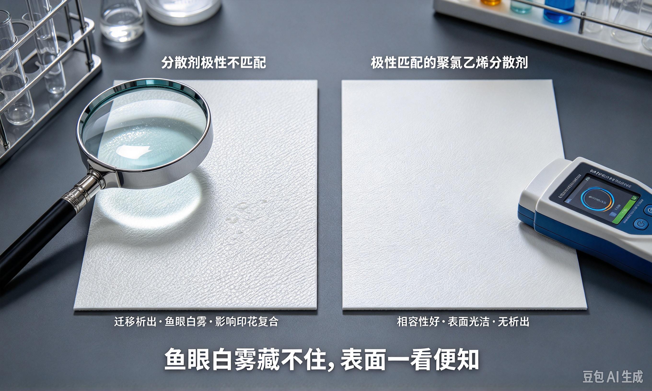 聚氯乙烯分散剂人造革鱼眼白雾对比