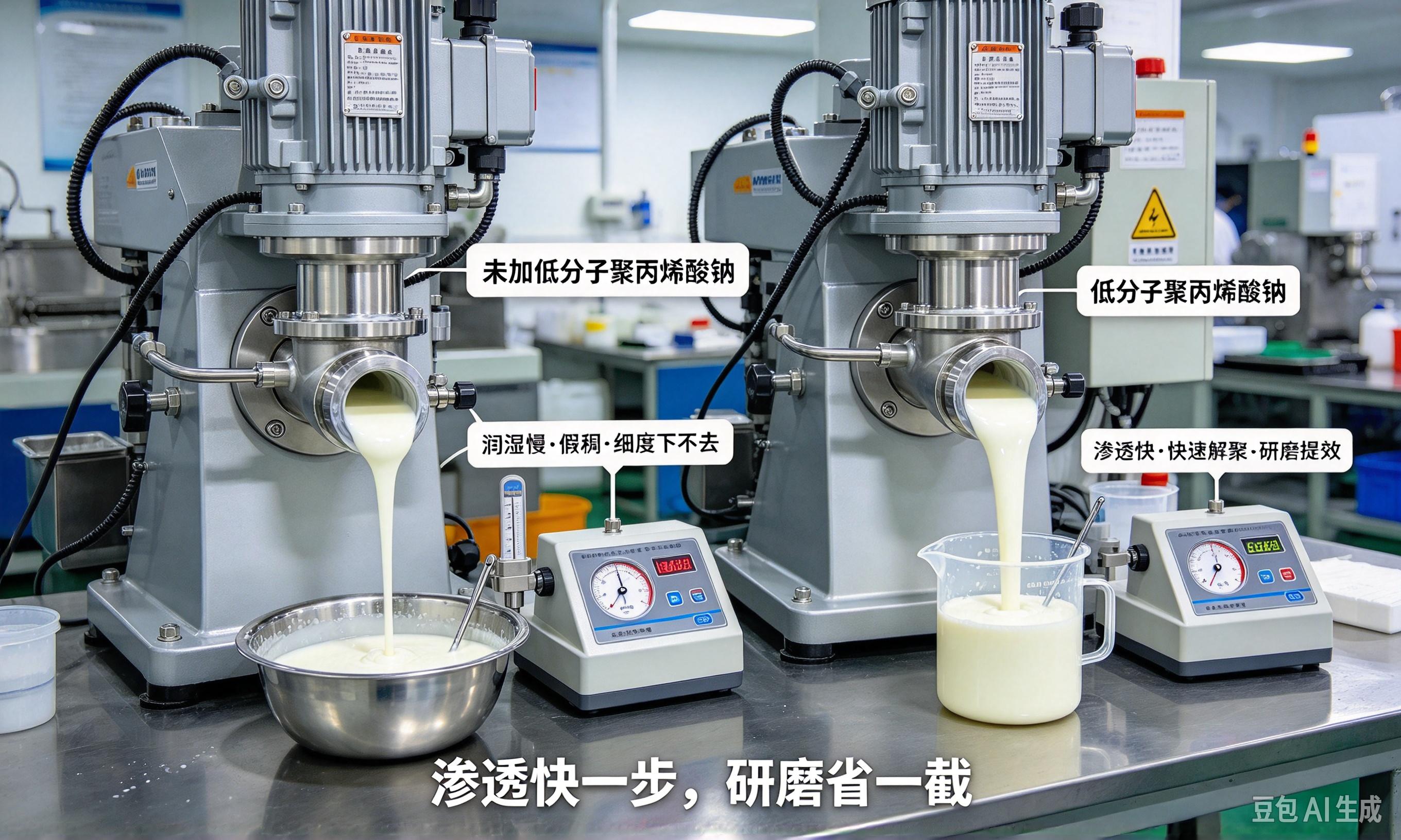 低分子聚丙烯酸钠研磨提效对比